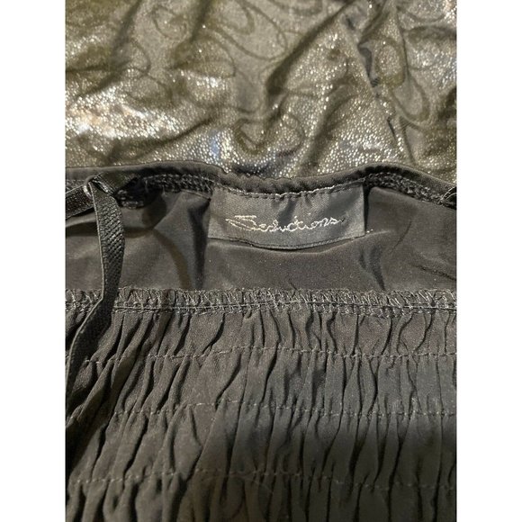 Seductions Sz M One Piece Lingerie Womens Medium Sexy Babydoll Dress Black - Picture 9 of 10